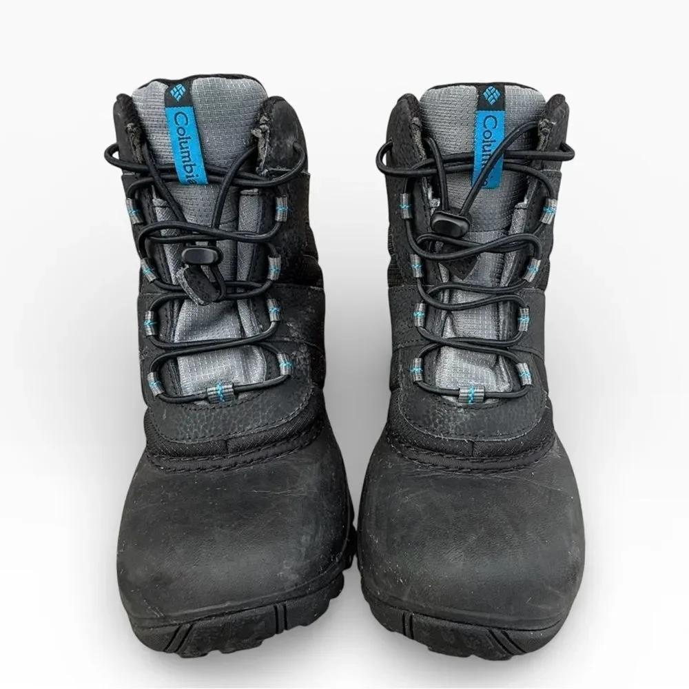 Columbia Rope Tow III Youth Winter Snow Boots Black/Gray Waterproof Size 4